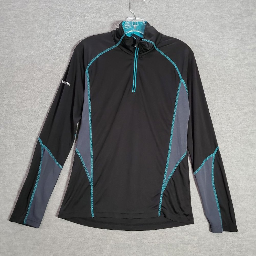 Subaru Women Activewear Top Small Black 1/4 Zip Black Label Long‎ Sleeve Shirt